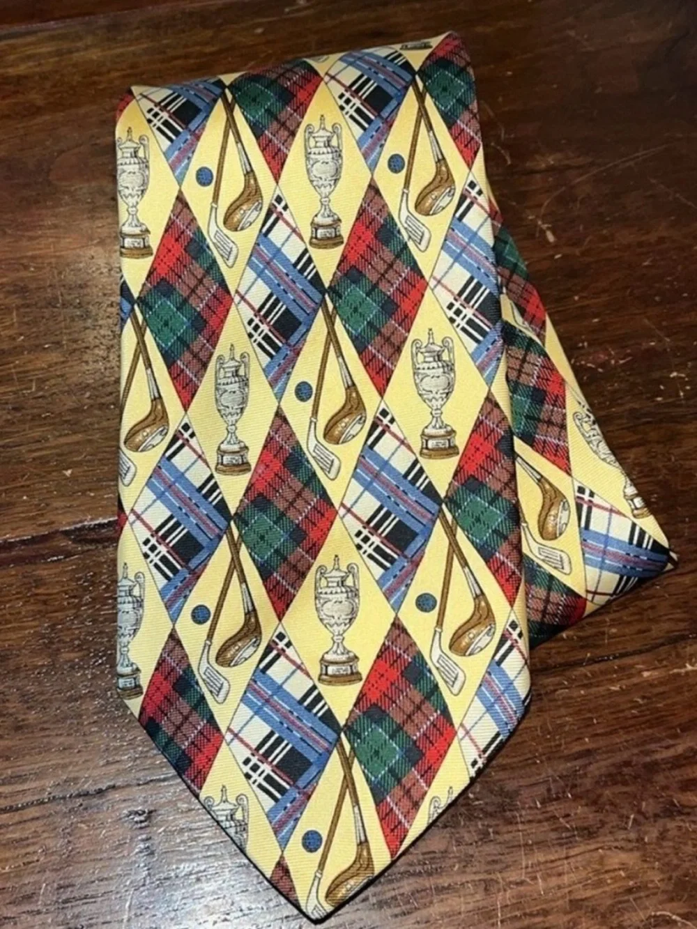 4-Burberrys of London retro golf paisley tear drop equestrian sewn neck tie - Picture 4 of 7